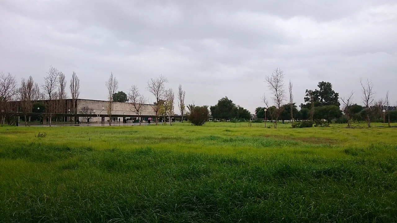 Vue réelle du campus et de la bibliothèque de l’USTHB à Alger
